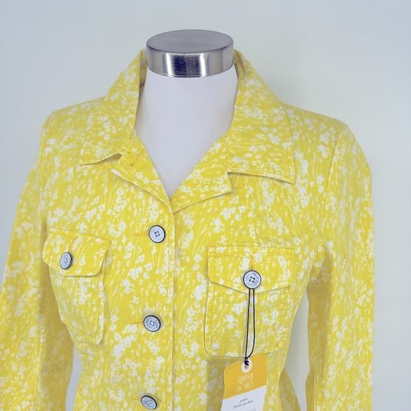 Cabi Yellow Printed Field Jacket Size Small New - Picture 4 of 16